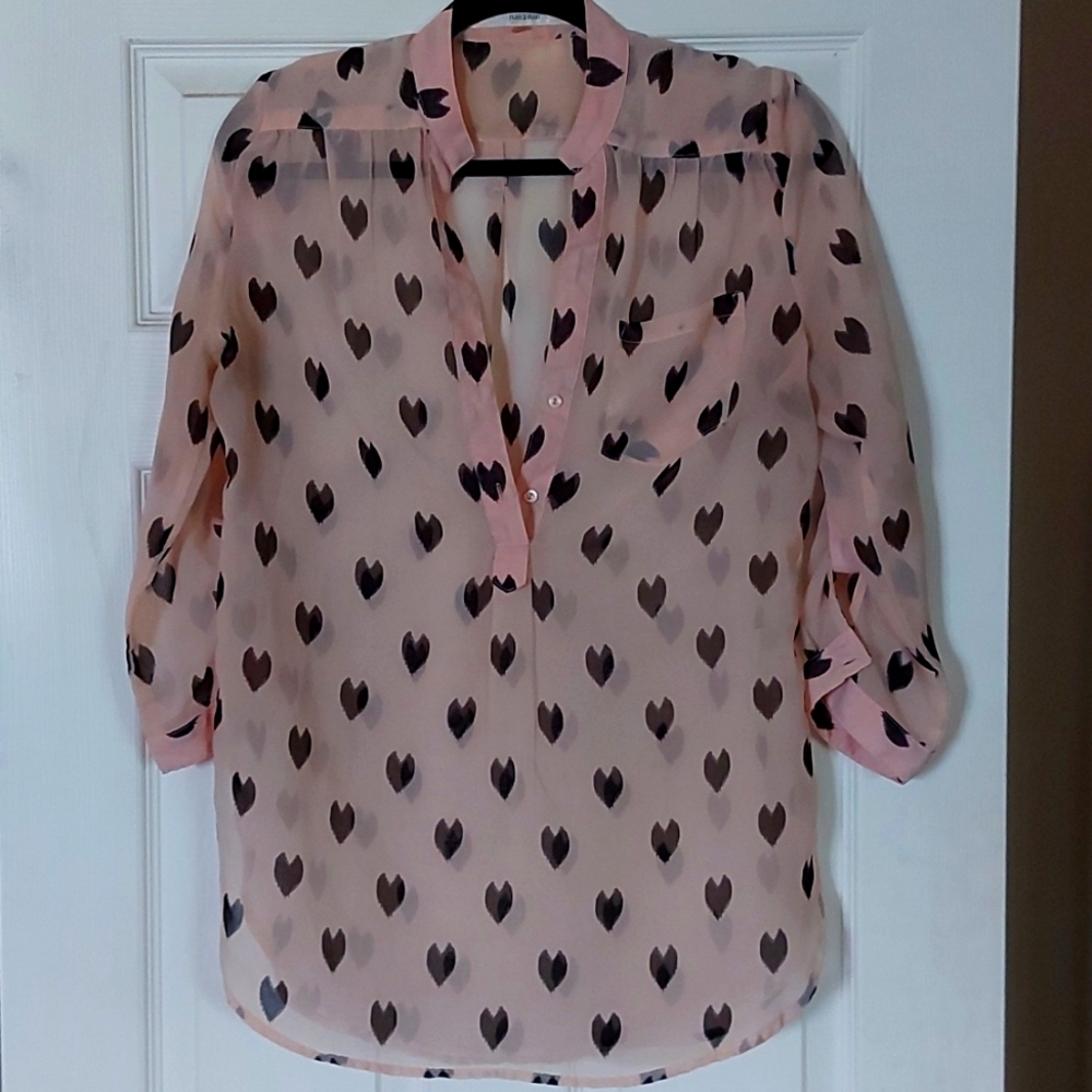 Sheer blush pink blouse